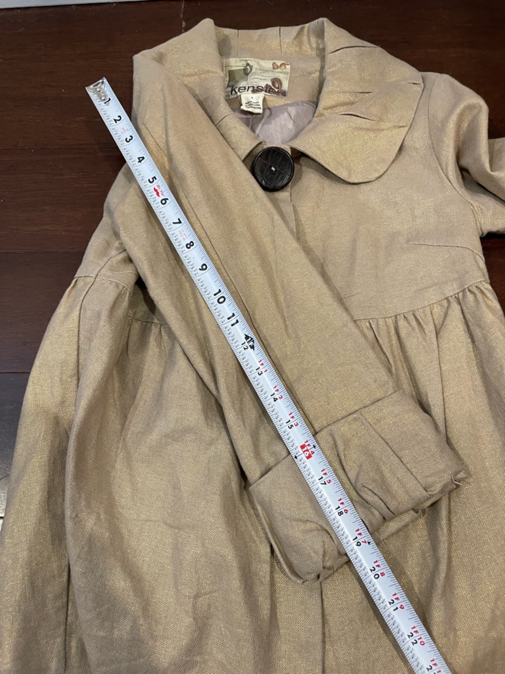kensie 60s style gold/beige jacket/blazer with large buttons and round color 4 - Picture 4 of 9